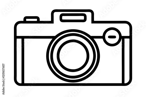 High-Resolution Camera Icon Vector with Lens and Shutter Mechanism - SVG Format