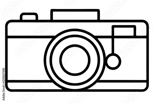 High-Resolution Camera Icon Vector with Lens and Shutter Mechanism - SVG Format