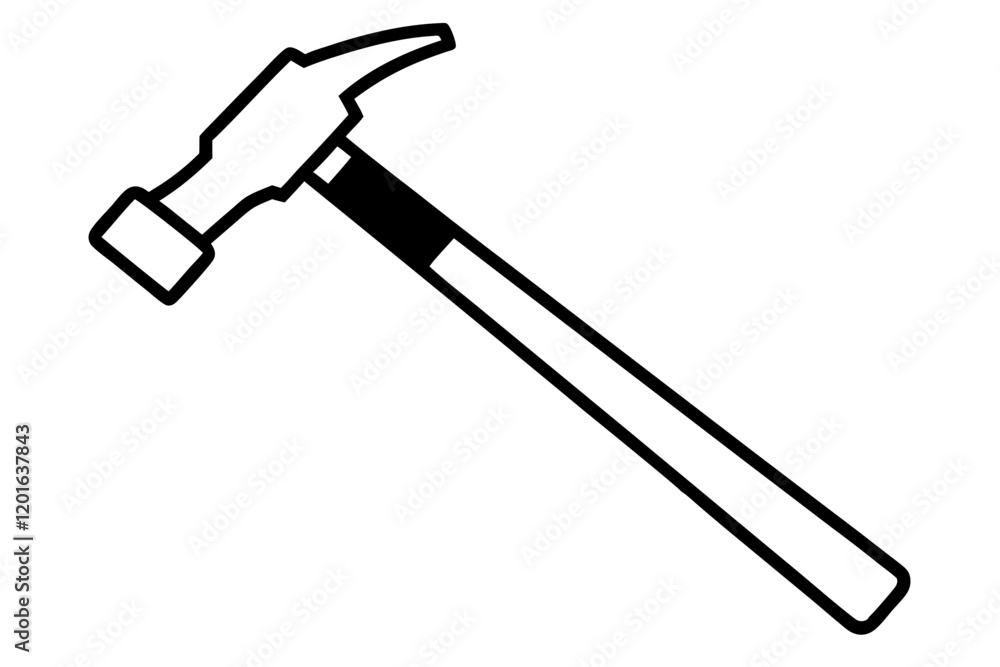 Detailed Hammer Icon Vector with Textured Wooden Handle – High-Quality Design Detailed Hammer Icon Vector with Textured Wooden Handle – High-Quality Design