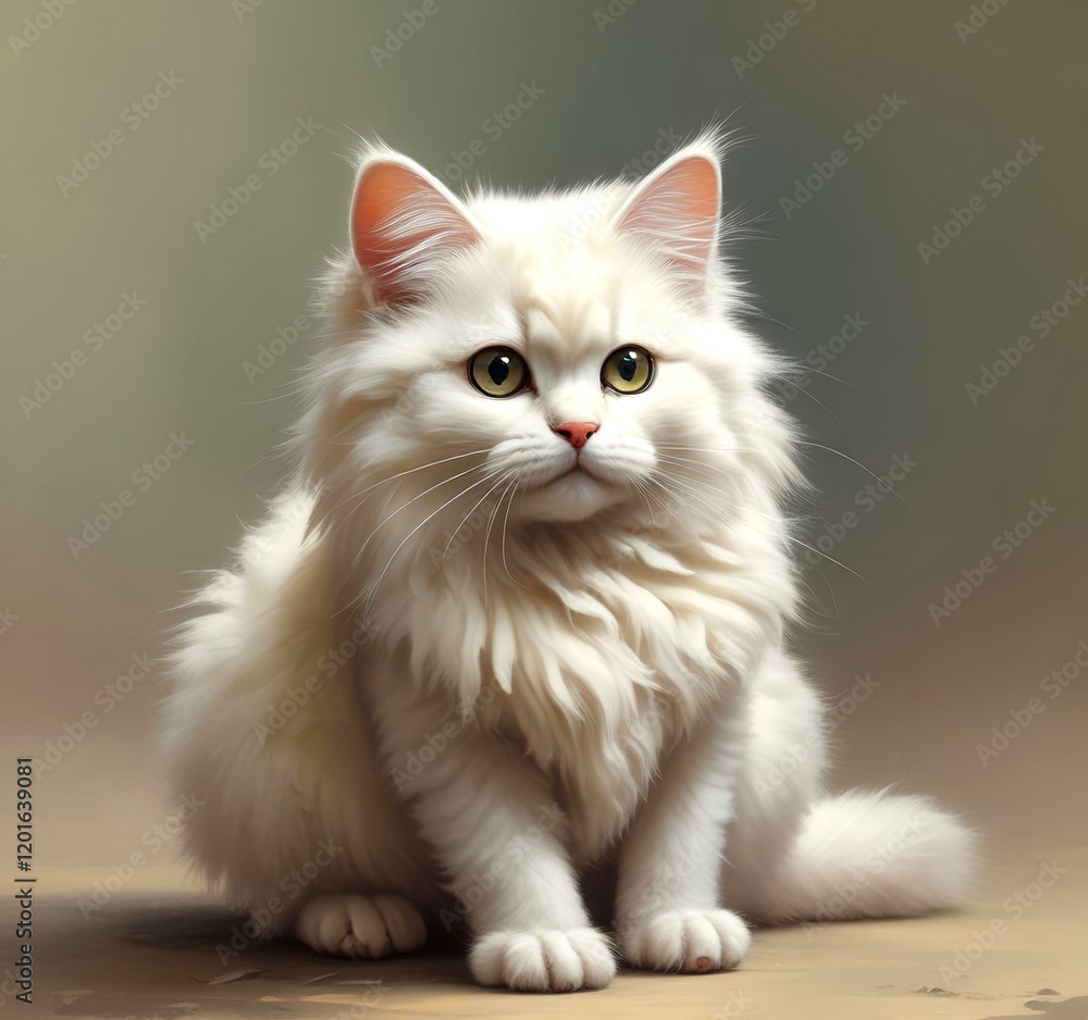 Illustration of fluffy cat. Illustration of fluffy cat.