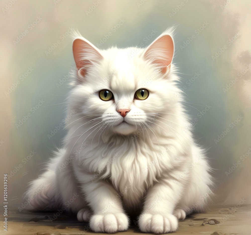 Illustration of fluffy cat. Illustration of fluffy cat.