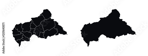 
Central African Republic Map vector icon. Map of Central African Republic Black Silhouette.