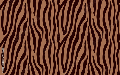 Seampless pattern with vertical stripes in Mocha Mousse colors. Animal zebra print for  fabric and textile design
