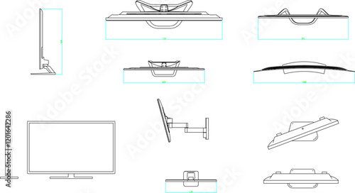 vector illustration of modern and thin shaped led and lcd television image design