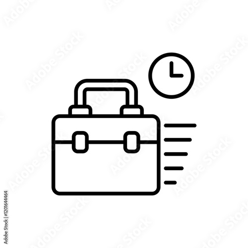 Rush job outline icons, minimalist vector illustration ,simple transparent graphic element .Isolated on white background