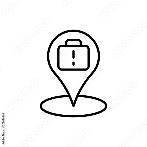 Rush job location outline icons, minimalist vector illustration ,simple transparent graphic element .Isolated on white background