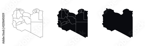 Libya Map vector icon. Map of Libya various styles.