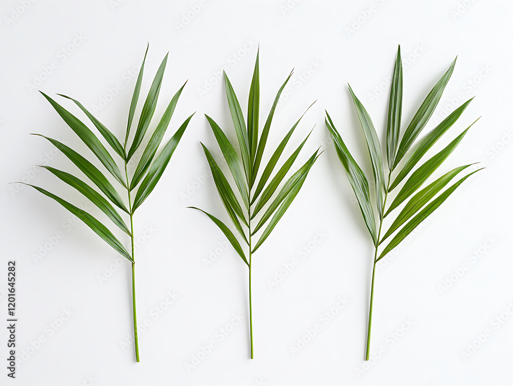 Obraz premium Elegant Tropical Palm Leaves on White Background