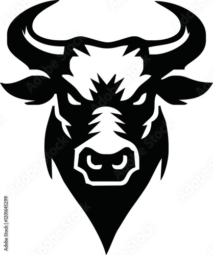 Silhouette Bull Head Icon Vector. Bull head icon isolated on white background.