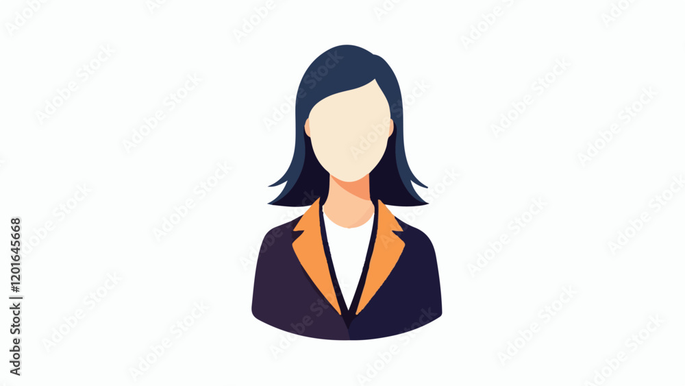 Faceless Formal Woman Vector Illustration Faceless Formal Woman Vector Illustration