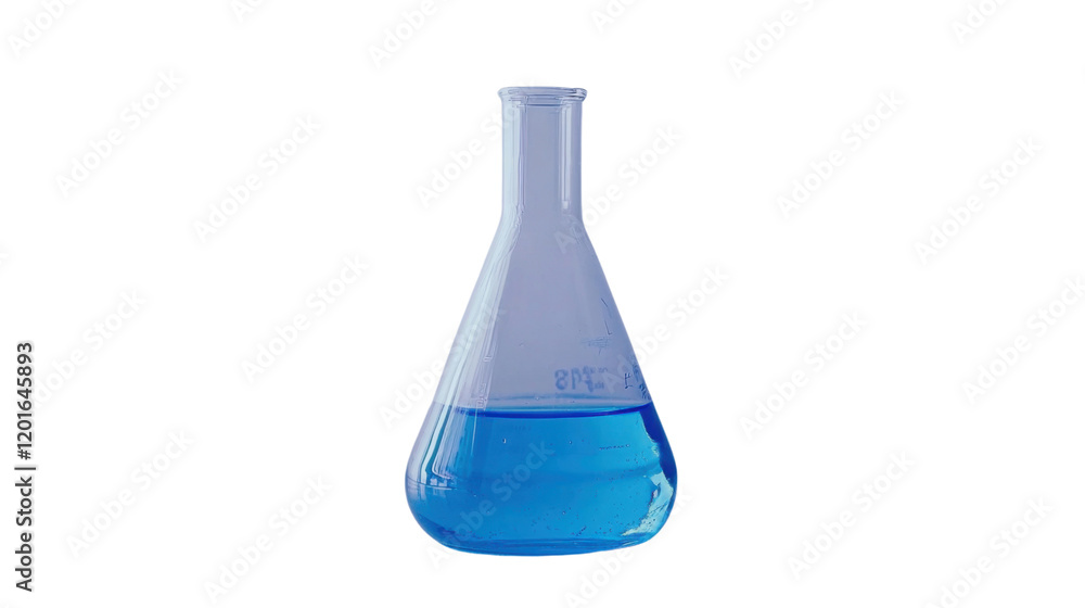 blue glass flask isolated on white background blue glass flask isolated on white background