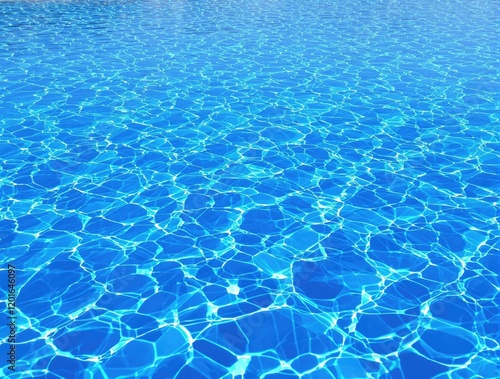 Blue floor mat with stripe reflections on rippling wave pool water, water, background, wave pool photo