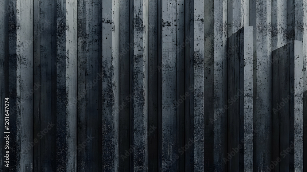 Fototapeta premium Abstract dark grey concrete texture background. Vertical lines and weathered surface. Ideal for design and architectural projects.