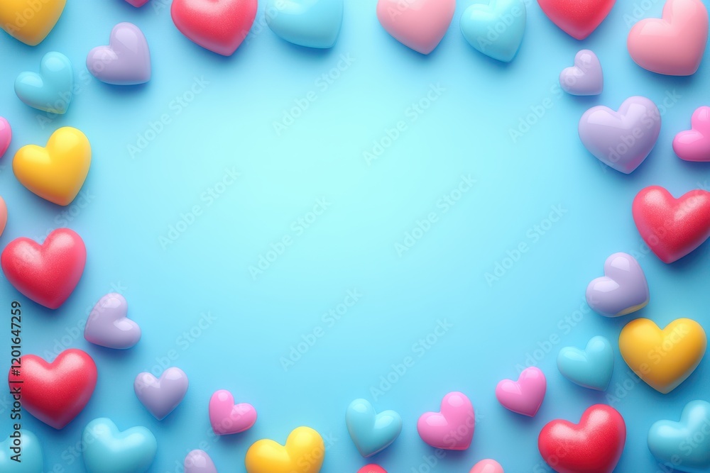 A vibrant heart-shaped frame brimming with colorful hearts, symbolizing love and affection, perfect for celebrating Valentine's Day. A vibrant heart-shaped frame brimming with colorful hearts, symbolizing love and affection, perfect for celebrating Valentine's Day.