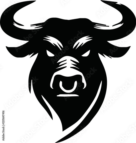 Silhouette Bull Head Icon Vector. Bull head icon isolated on white background.