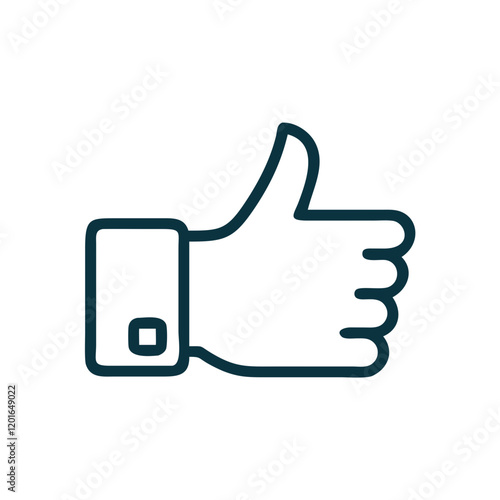 Thumbs up gesture illustration in minimalistic style, vector design 