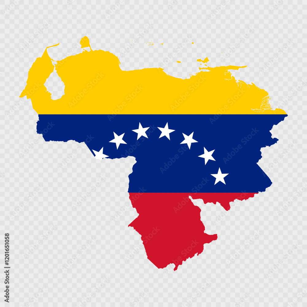Obraz premium Venezuela map silhouette with flag.