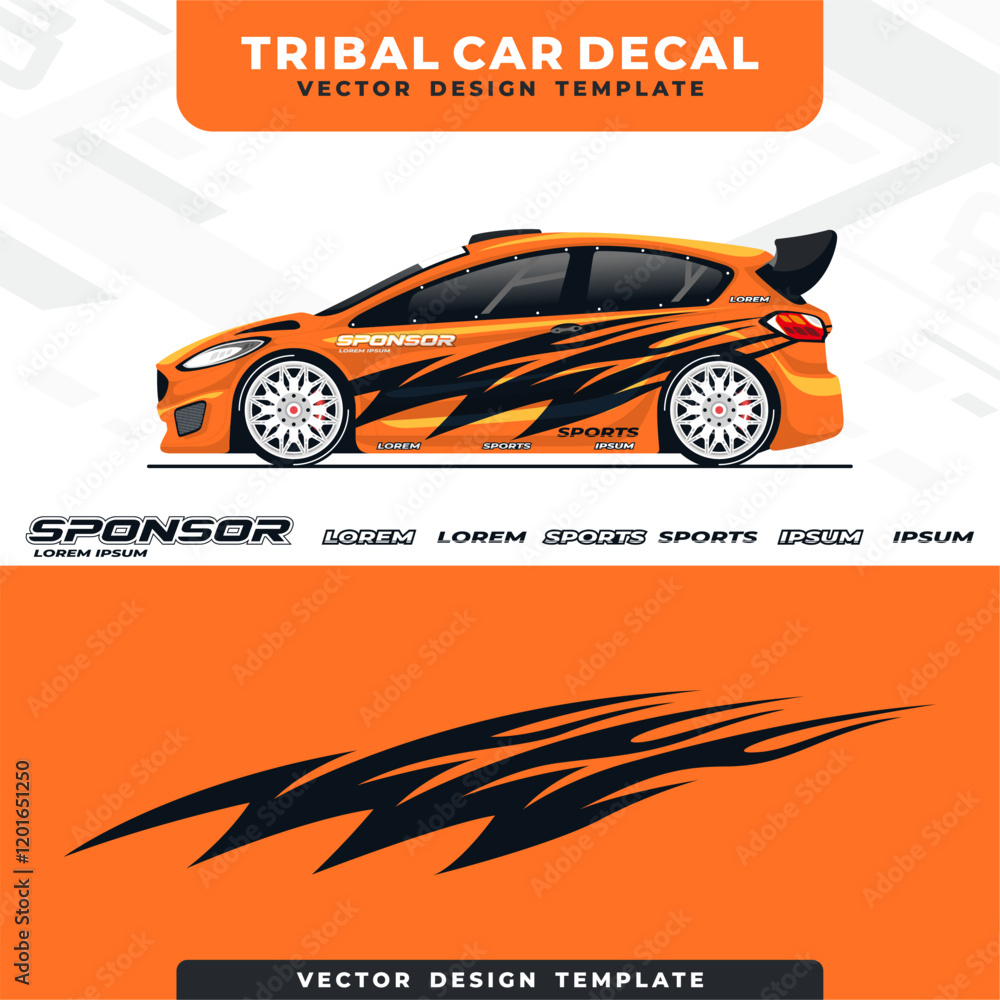 Fototapeta premium tribal car wrap design template 20