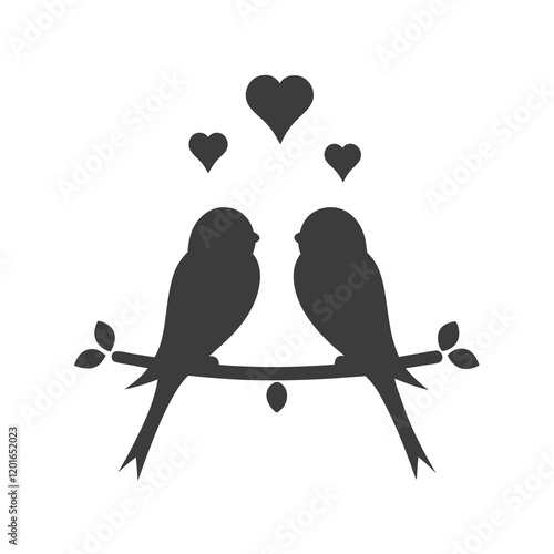 Lovebird Silhouette Vector Design illustration.