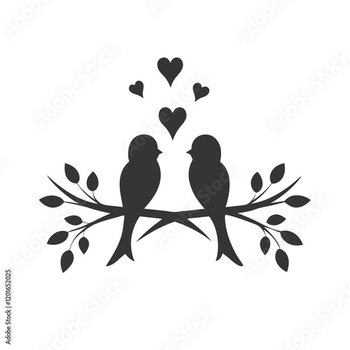 Lovebird Silhouette Vector Design illustration.