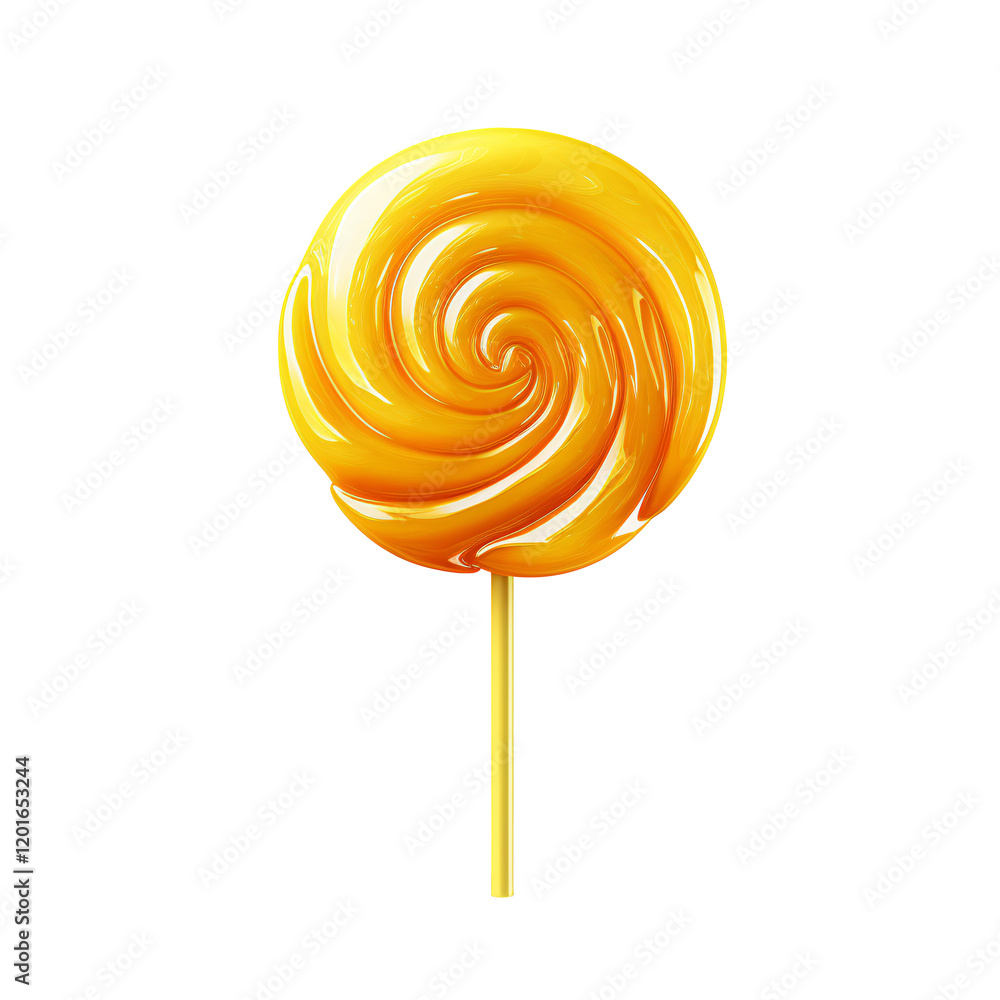 yellow lollipop isolatedon white background yellow lollipop isolatedon white background
