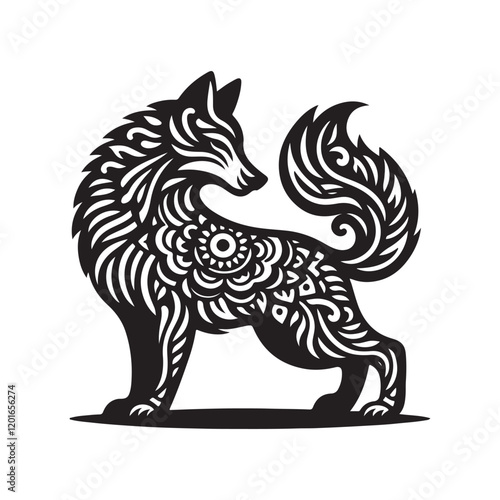 Wallpaper Mural wolf black silhouette  Torontodigital.ca