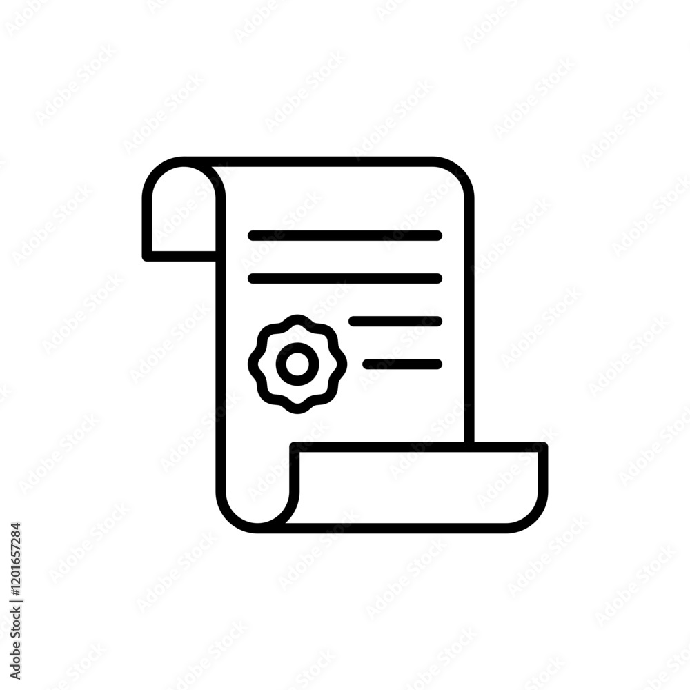 Certificate outline icons, minimalist vector illustration ,simple transparent graphic element .Isolated on white background Certificate outline icons, minimalist vector illustration ,simple transparent graphic element .Isolated on white background