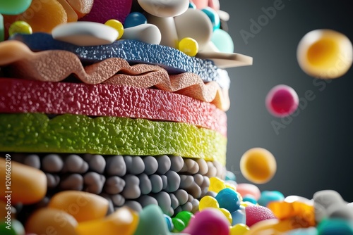 vibrant microscope view of human skin layers anatomy, educational illustration