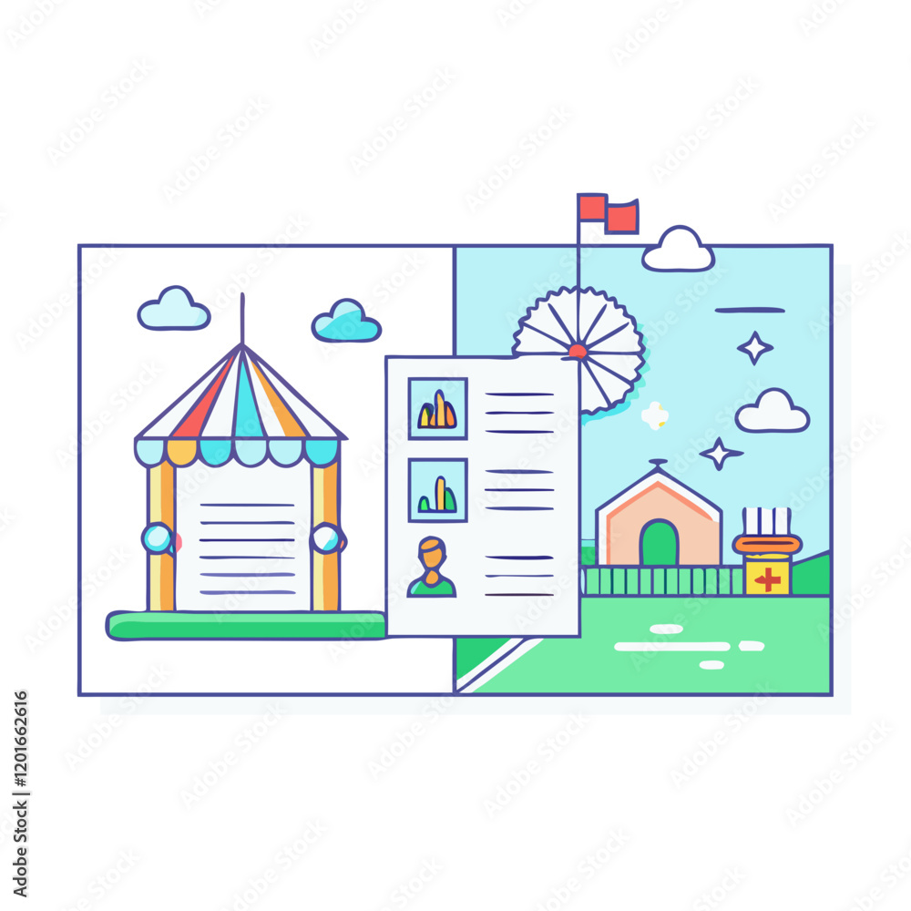 Fototapeta premium theme park brochure icon, theme park brochure vector illustration-simple illustration of theme park brochure, perfect for theme park brochure logos and themed design 