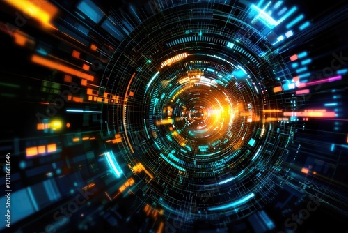 Wallpaper Mural Microscope view showcasing digital imaging technology with data collection elements, neutral background, focusing on advanced research tools Torontodigital.ca