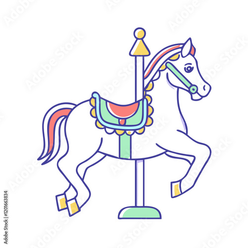 carousel horse icon, carousel horse vector illustration-simple illustration of carousel horse, perfect for carousel horse logos and themed design 