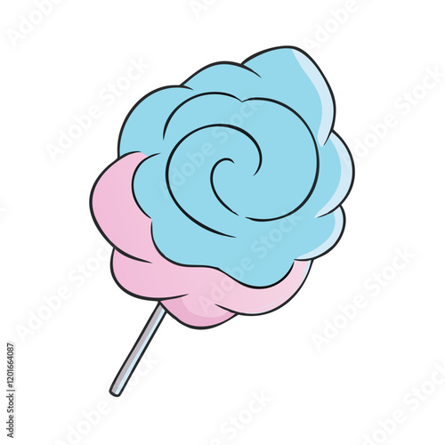 cotton candy swirl icon, cotton candy swirl vector illustration-simple illustration of cotton candy swirl, perfect for cotton candy swirl logos and themed design 