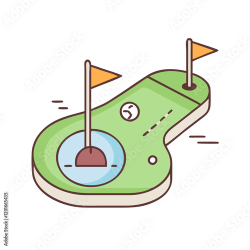 mini golf course icon, mini golf course vector illustration-simple illustration of mini golf course, perfect for mini golf course logos and themed design 
