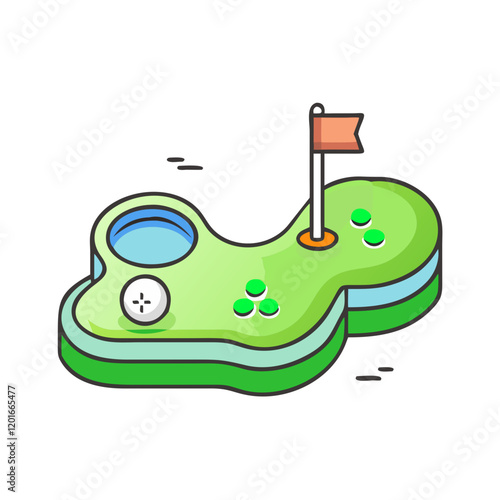 mini golf course icon, mini golf course vector illustration-simple illustration of mini golf course, perfect for mini golf course logos and themed design 