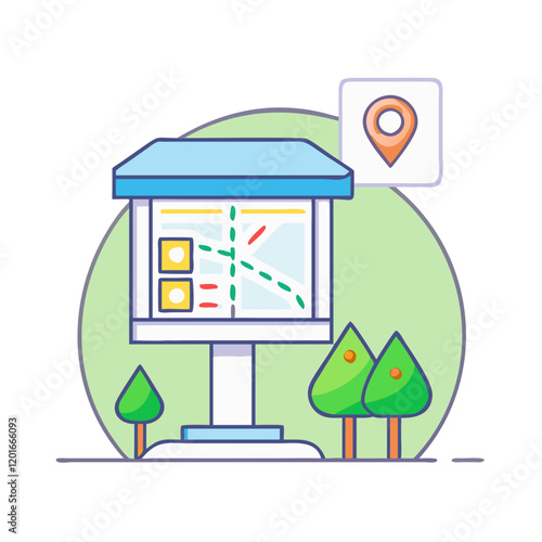 park map kiosk icon, park map kiosk vector illustration-simple illustration of park map kiosk, perfect for park map kiosk logos and themed design 