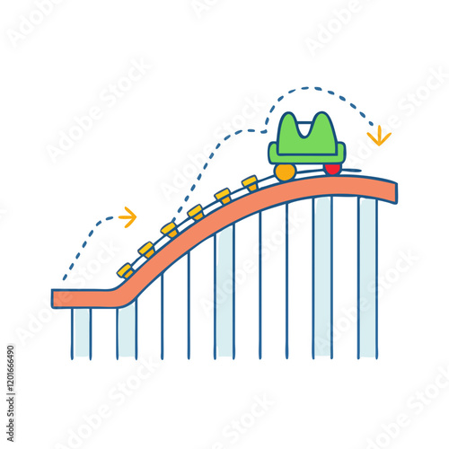 roller coaster launch icon, roller coaster launch vector illustration-simple illustration of roller coaster launch, perfect for roller coaster launch logos and themed design 