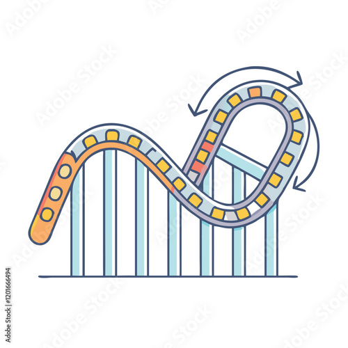 roller coaster loop icon, roller coaster loop vector illustration-simple illustration of roller coaster loop, perfect for roller coaster loop logos and themed design 