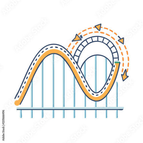 roller coaster loop icon, roller coaster loop vector illustration-simple illustration of roller coaster loop, perfect for roller coaster loop logos and themed design 