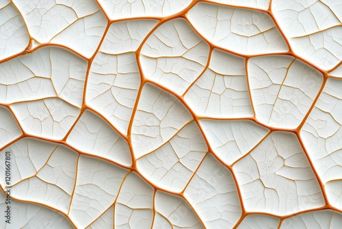 Close-up view of leaf structure under a microscope, showcasing intricate cellular patterns and textures in plant biology