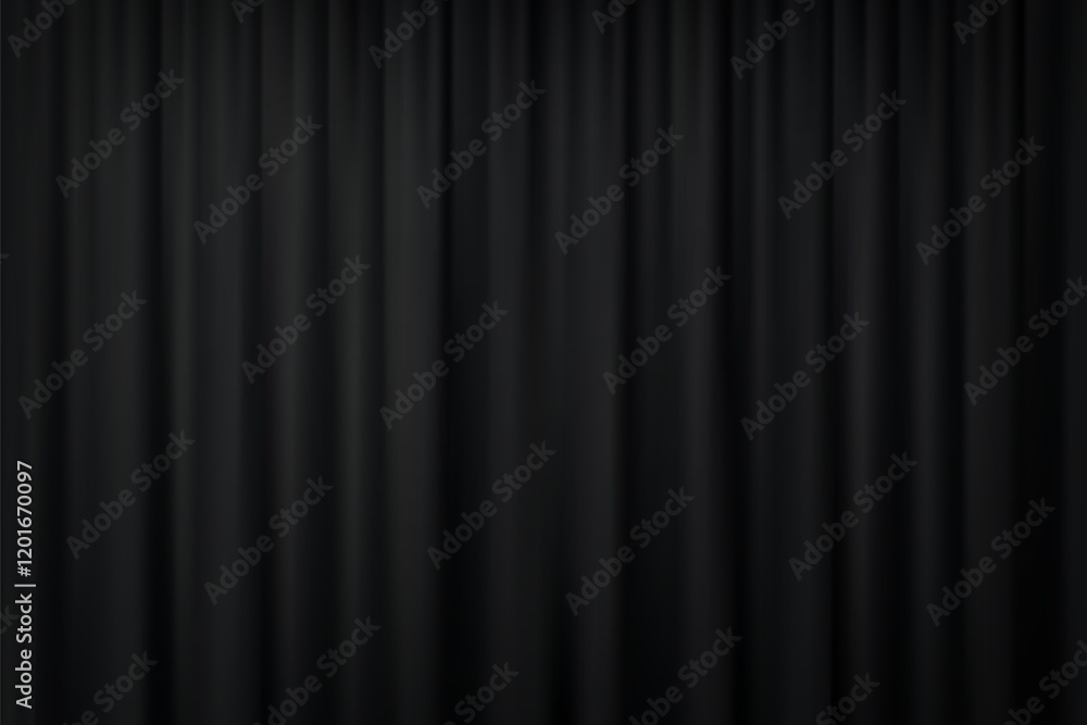 Black silk fabric luxury background. Vertical draped satin cloth texture curtain. Smooth shiny drape material curtain. Realistic modern vector banner. Black silk fabric luxury background. Vertical draped satin cloth texture curtain. Smooth shiny drape material curtain. Realistic modern vector banner.