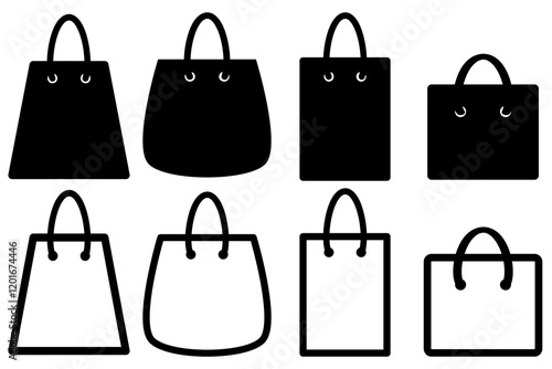 Shopping bag icon set. shopping sign and symbol.vector illustration design