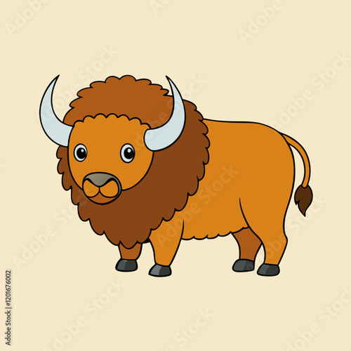 vector illustration of a bison