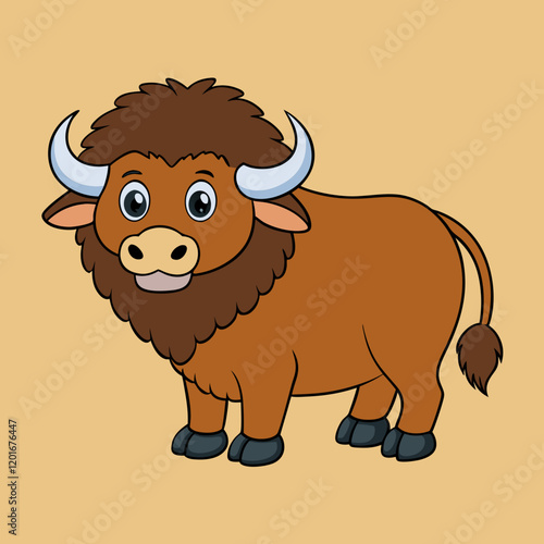 vector illustration of a buffalo