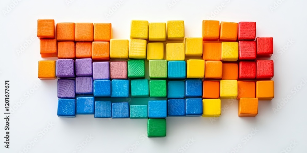 Colorful child toy building blocks arranged on a white background. These versatile child toy building blocks inspire creativity and play while providing endless building opportunities. Colorful child toy building blocks arranged on a white background. These versatile child toy building blocks inspire creativity and play while providing endless building opportunities.