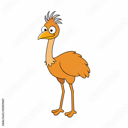 ostrich cartoon isolated on white emu