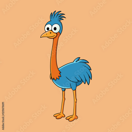 vector illustration of an ostrich emu