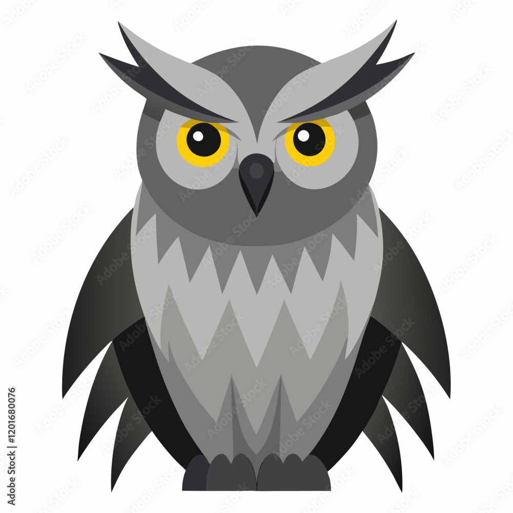 owl on a white background great gray owl on a white background great gray