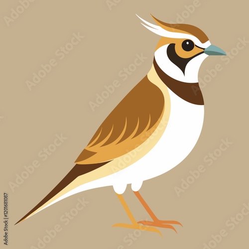 horned lark cartoon vector