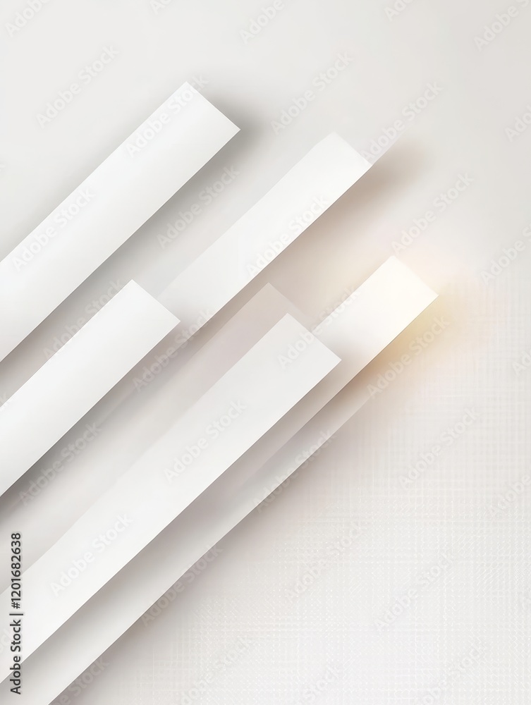 Fototapeta premium Abstract White Diagonal Lines - Clean minimalist design featuring overlapping white diagonal lines on a light grey textured background. Modern and sophisticated.