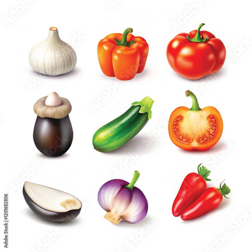 A collection of vegetables including one of them with a variety of vegetables
